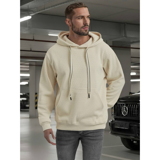 Brūns vīriešu džemperis ar kapuci Carla Džemperi ar kapuci