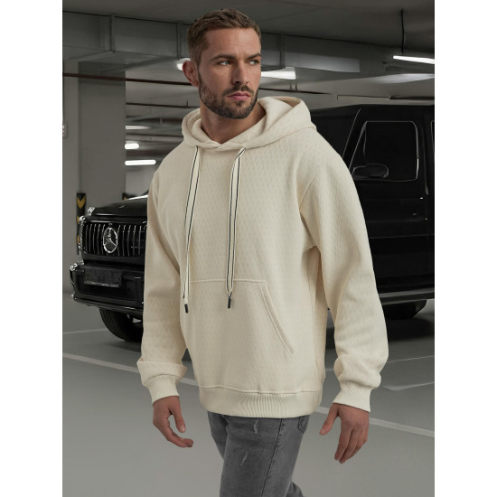 Brūns vīriešu džemperis ar kapuci Carla Džemperi ar kapuci