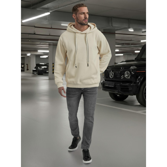 Brūns vīriešu džemperis ar kapuci Carla Džemperi ar kapuci