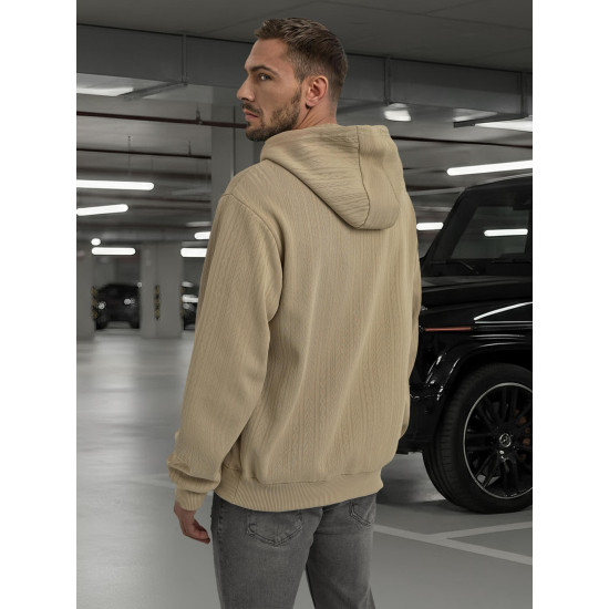 Vīriešu brūns džemperis ar kapuci Race Džemperi ar kapuci