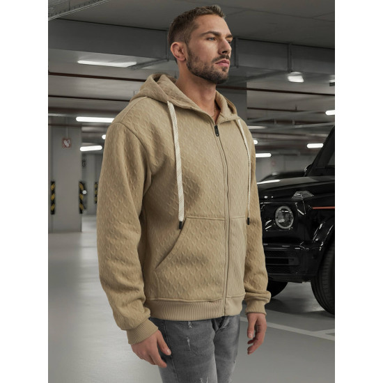 Vīriešu brūna sporta jaka ar kapuci Sport Džemperi ar kapuci