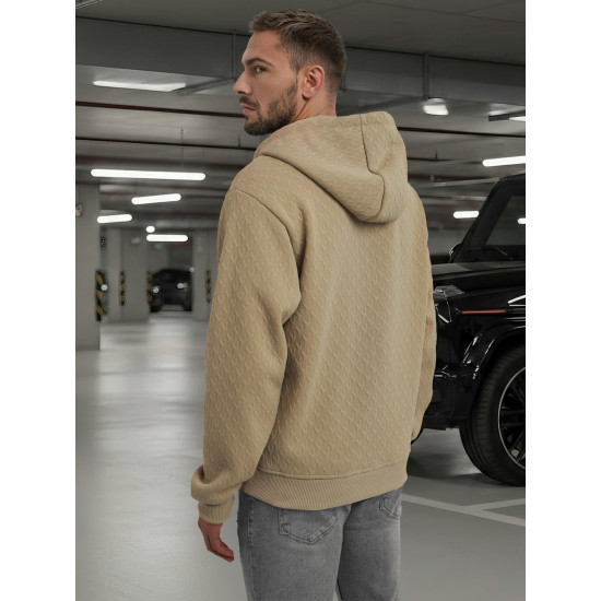 Vīriešu brūna sporta jaka ar kapuci Sport Džemperi ar kapuci