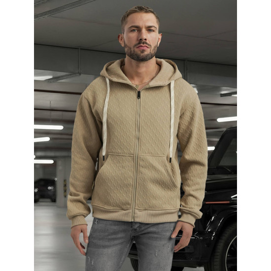 Vīriešu brūna sporta jaka ar kapuci Sport Džemperi ar kapuci