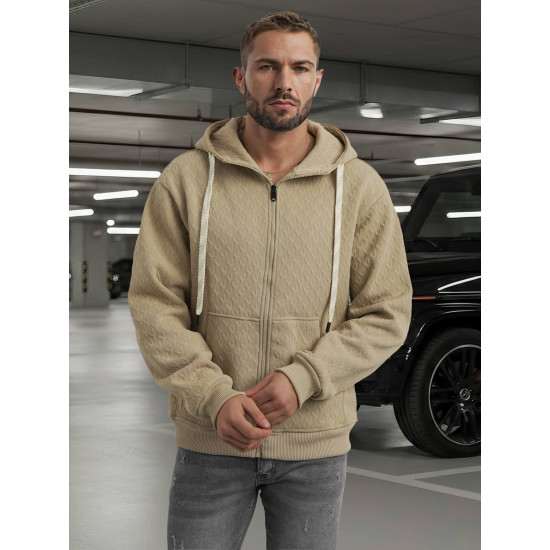 Vīriešu brūna sporta jaka ar kapuci Sport Džemperi ar kapuci
