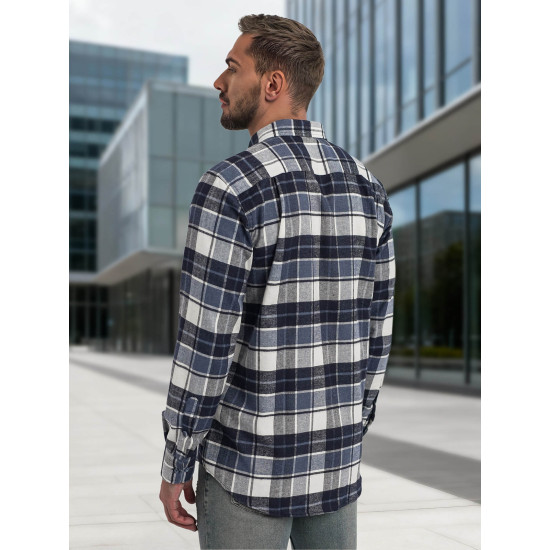 Vīriešu tumši zils rūtains krekls Marino Krekli