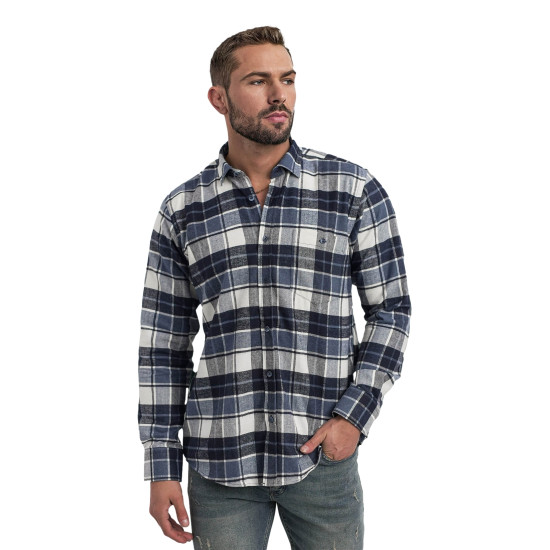 Vīriešu tumši zils rūtains krekls Marino Krekli