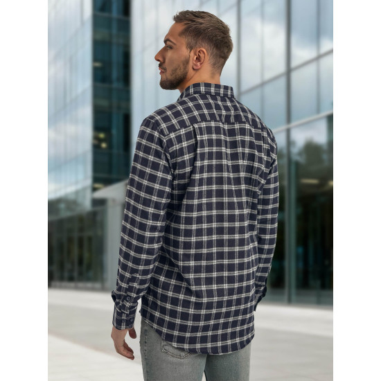 Vīriešu tumši zils rūtains krekls Marino Krekli