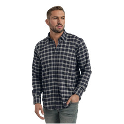 Vīriešu tumši zils rūtains krekls Marino