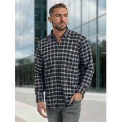 Vīriešu tumši zils rūtains krekls Marino