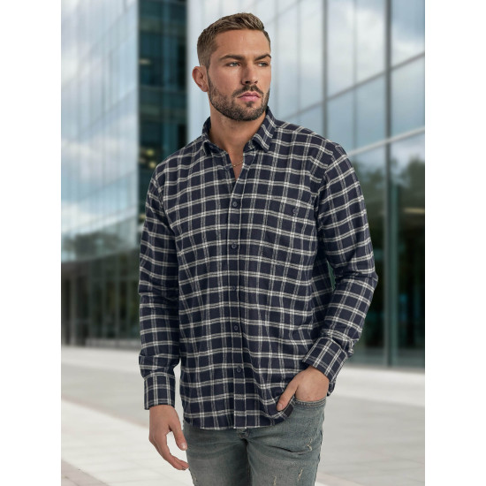 Vīriešu tumši zils rūtains krekls Marino Krekli