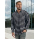 Vīriešu tumši zils rūtains krekls Marino Krekli