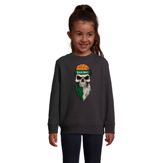 Bērnu melns džemperis Zaļš un balts Basketbols