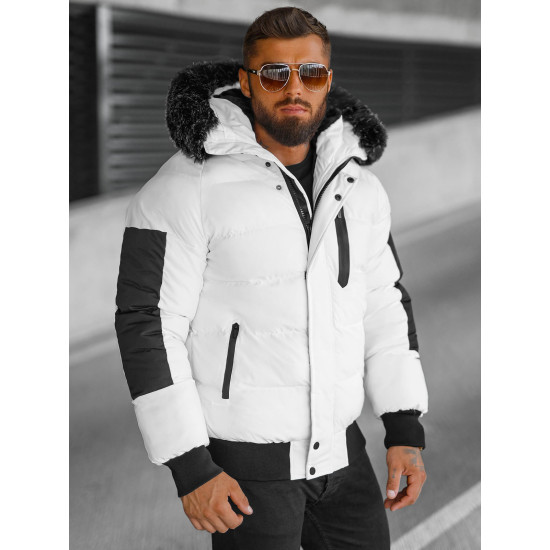 Vīriešu ziemas balta jaka Vitor O/M798Z