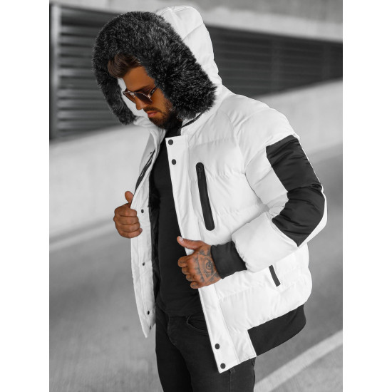 Vīriešu ziemas balta jaka Vitor O/M798Z