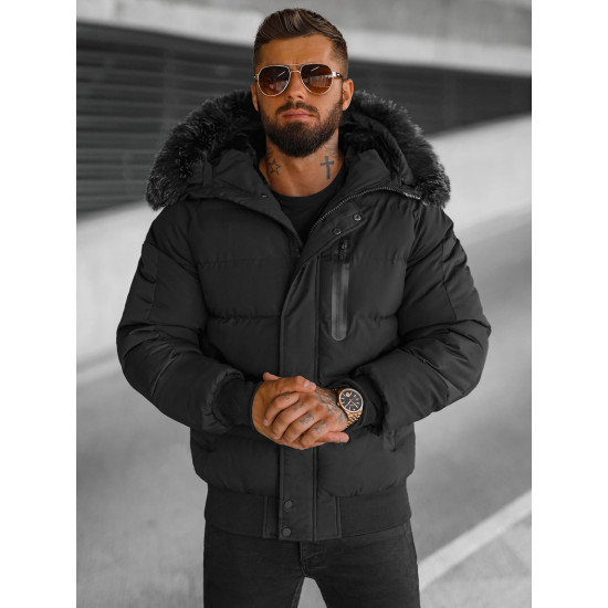 Vīriešu melna ziemas jaka Vitor O/M798Z