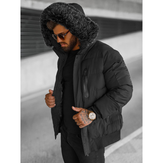 Vīriešu melna ziemas jaka Vitor O/M798Z