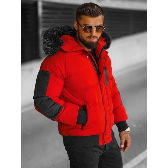 Vīriešu sarkana ziemas jaka Vitor O/M798Z