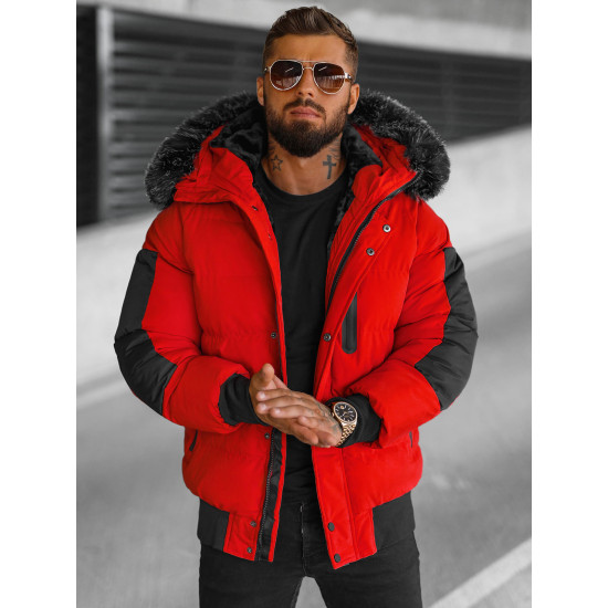 Vīriešu sarkana ziemas jaka Vitor O/M798Z