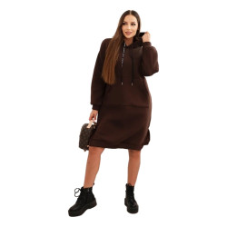 Sieviešu silti tumsi brūnu kleita ar lodītām Leagve.