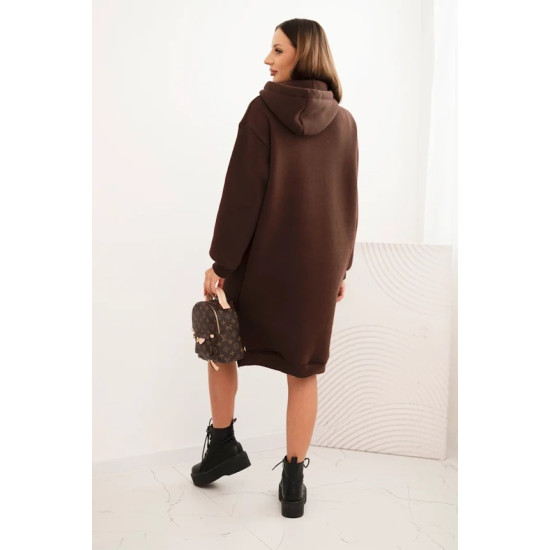 Sieviešu silti tumsi brūnu kleita ar lodītām Leagve. Garas kleitas