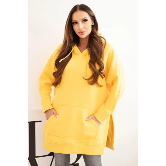 Sieviešu dzeltenais džemperis ar akķeli Vīns Džemperi ar kapuci