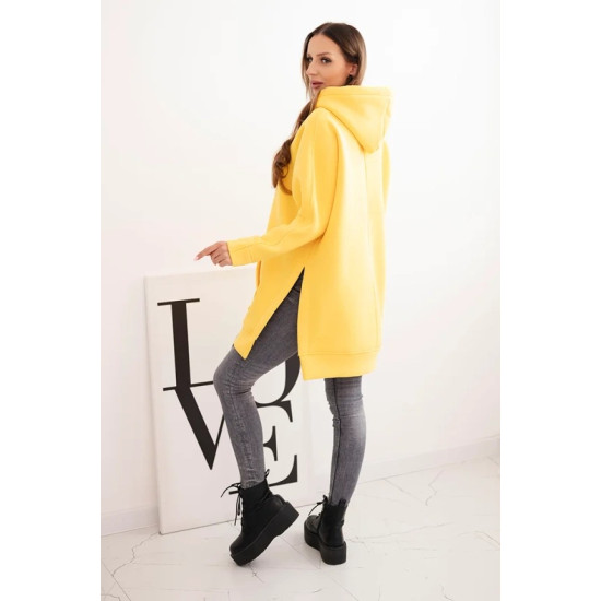 Sieviešu dzeltenais džemperis ar akķeli Vīns Džemperi ar kapuci
