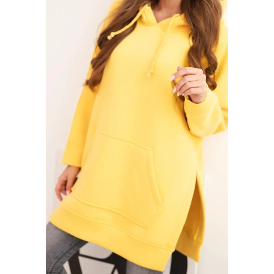Sieviešu dzeltenais džemperis ar akķeli Vīns Džemperi ar kapuci