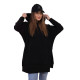 Sieviešu tumši melns džemperis ar gobu 