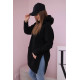 Sieviešu tumši melns džemperis ar gobu 