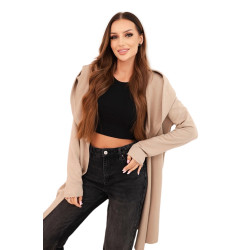 Sieviešu brūns adīts džemperis ar slejām Alison