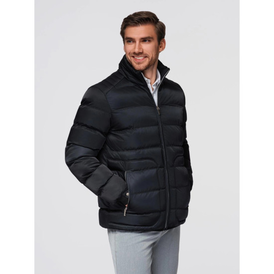 Vīriešu stepēta melna jaka Wudi Ziemas jakas