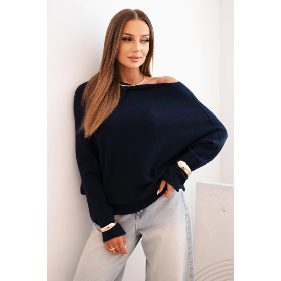Sieviešu tumši zils adīts džemperis Anita. Sieviešu džemperi