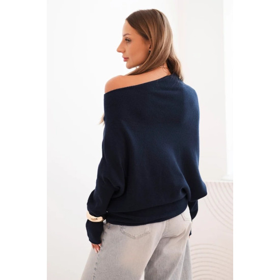 Sieviešu tumši zils adīts džemperis Anita. Sieviešu džemperi