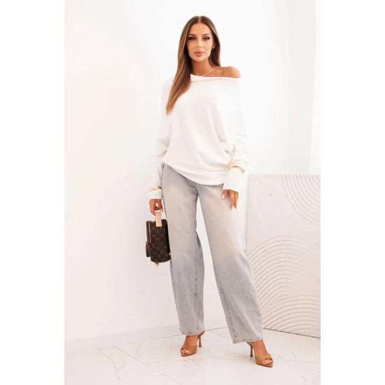 Sieviešu balts jostvestis Anit. Sieviešu džemperi