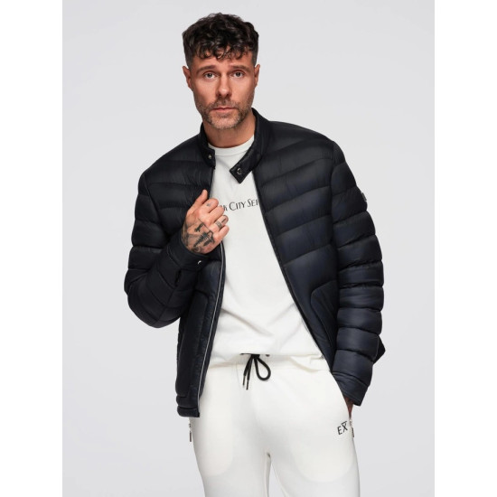 Vīriešu melnā jaka Garin. Ādas jakas