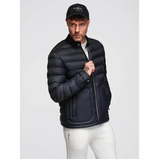 Vīriešu melnā jaka Garin. Ādas jakas