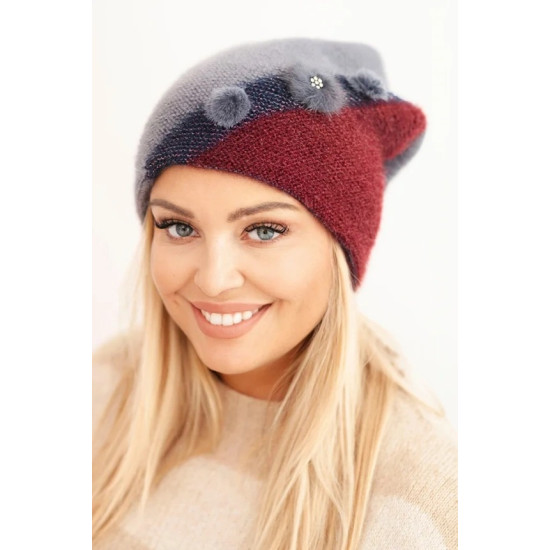 Sieviešu pelēkas cepure Rose Cimdi, šalles, cepures utt.