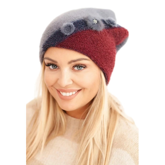 Sieviešu pelēkas cepure Rose Cimdi, šalles, cepures utt.