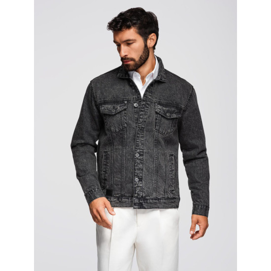 Vīriešu melna džinsa jaka Auger Rudens/Pavasaris