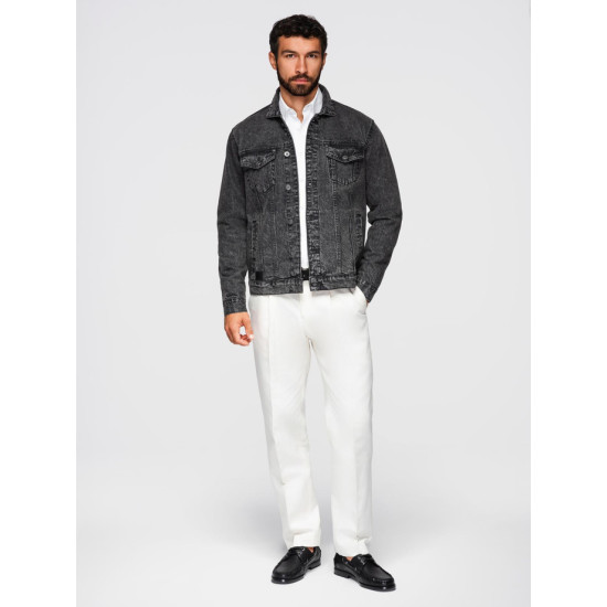 Vīriešu melna džinsa jaka Auger Rudens/Pavasaris