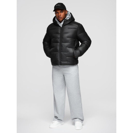 Vīriešu melna jaka Norbe. Vīriešu jakas un mēteļi