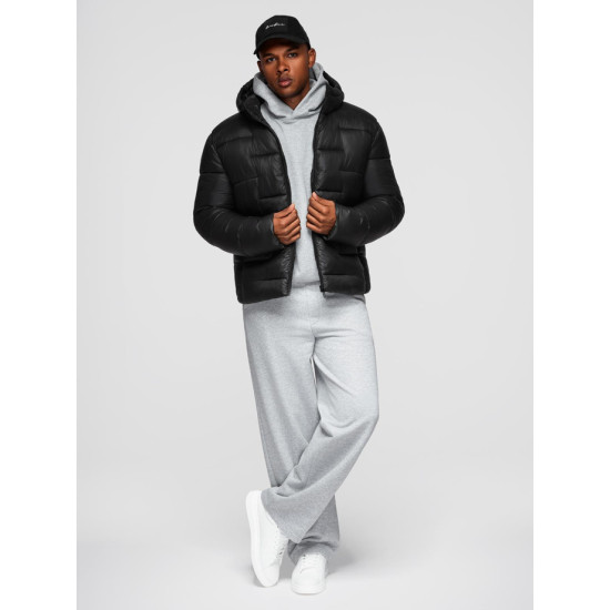 Vīriešu melna jaka Norbe. Vīriešu jakas un mēteļi