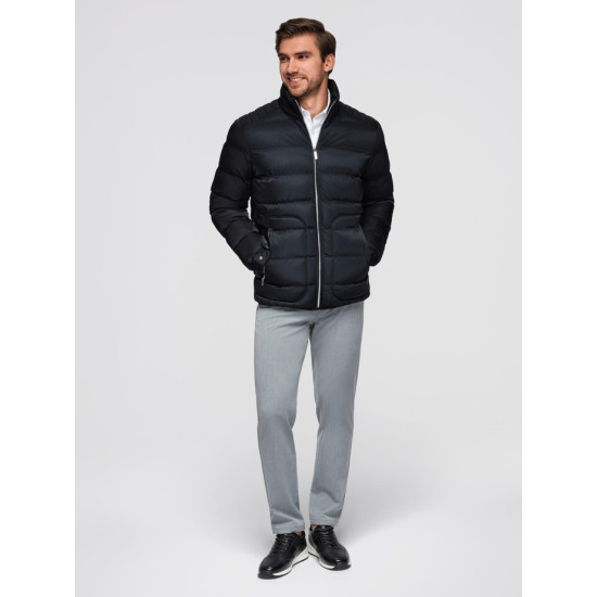 Vīriešu stepēta melna jaka Wudi Ziemas jakas