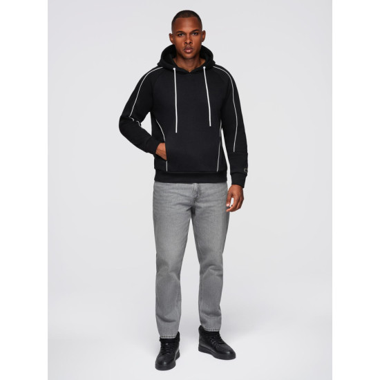 Vīriešu melns džemperis Edin Džemperi bez kapuciņiem