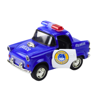 Klasiska zila policijas automašīna