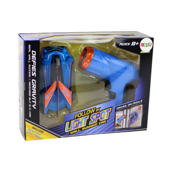 Sports car driving on the walls and ceiling with a blue laser Radio-controlled toys