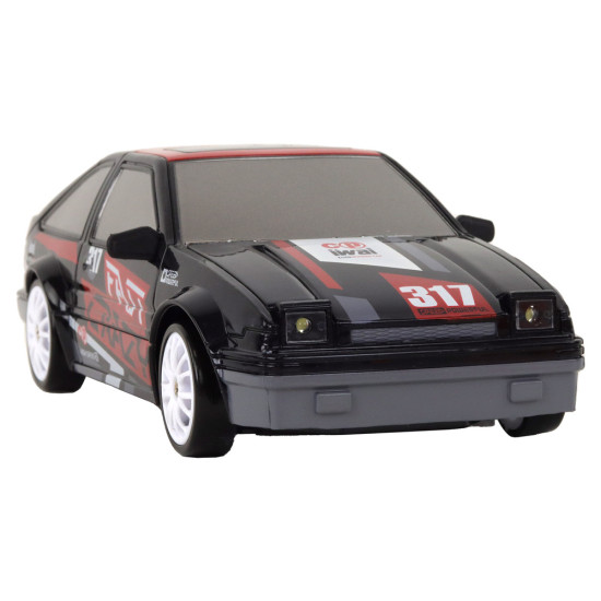 Tālvadības pults vadāma sporta automašīna R/C 1:24 melnā krāsā ar maināmiem riteņiem Radio vadāmās rotaļlietas