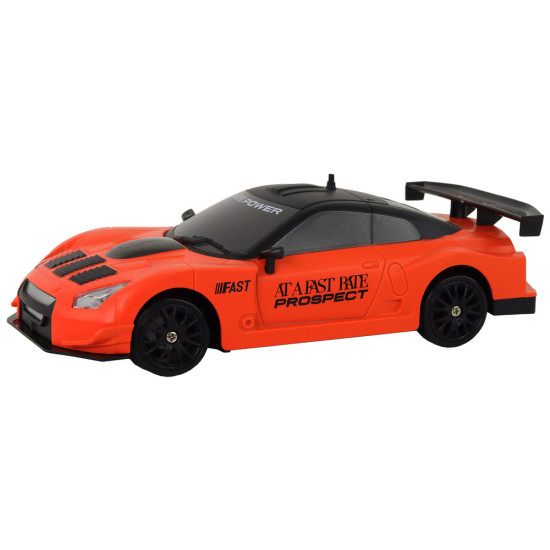 Remote Controlled Sports Car R/C 1:24 Orange Interchangeable Wheels Radio vadāmās rotaļlietas