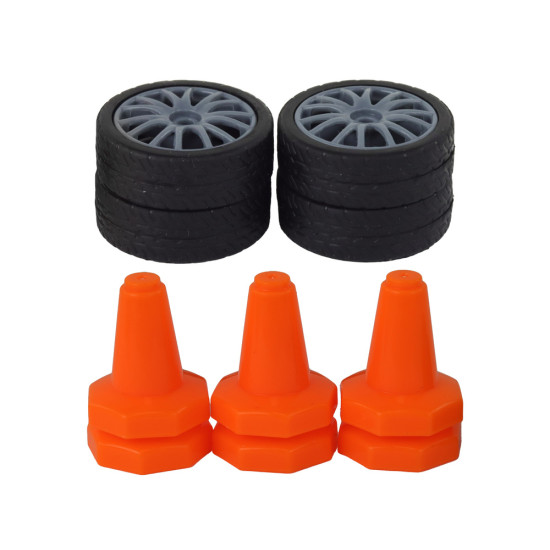 Remote Controlled Sports Car R/C 1:24 Orange Interchangeable Wheels Radio vadāmās rotaļlietas