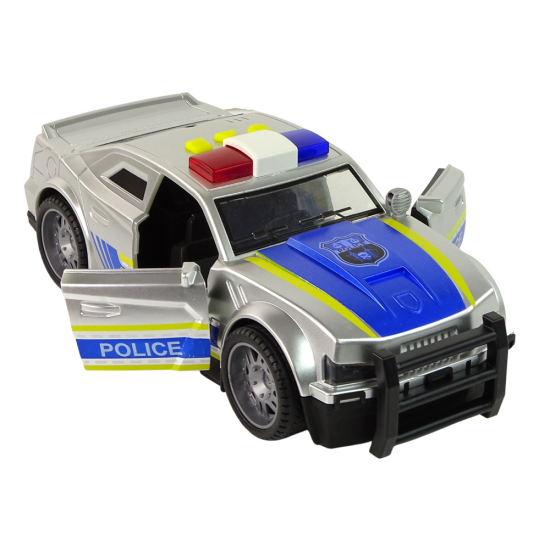Pelēka policijas automašīna ar gaismas un skaņas efektiem 15467 - Rotaļlietu automašīnas Pelēka policijas automašīna ar gaismas un skaņas efektiem Uzņēmuma automašīnas